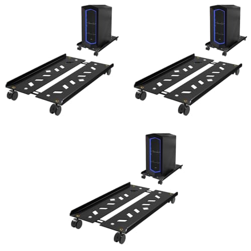 ZORBES® Adjustable Mobile CPU Stand with 4 Rolling Caster Wheels Ventilated Computer Tower Retractable Desktop PC Holder Under Desk Floor Cart Riser 3 PCS ZORBES® Adjustable Mobile CPU Stand with 4 Rolling Caster Wheels Ventilated Computer Tower Retractable Desktop PC Holder Under Desk Floor Cart Riser 3 PCS